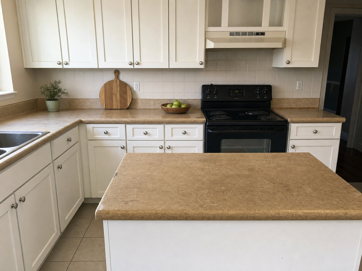 Kitchen countertops before replacement