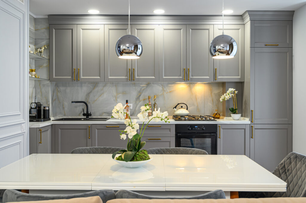 New kitchen tile backsplash installed by Carolina Kitchens & Baths