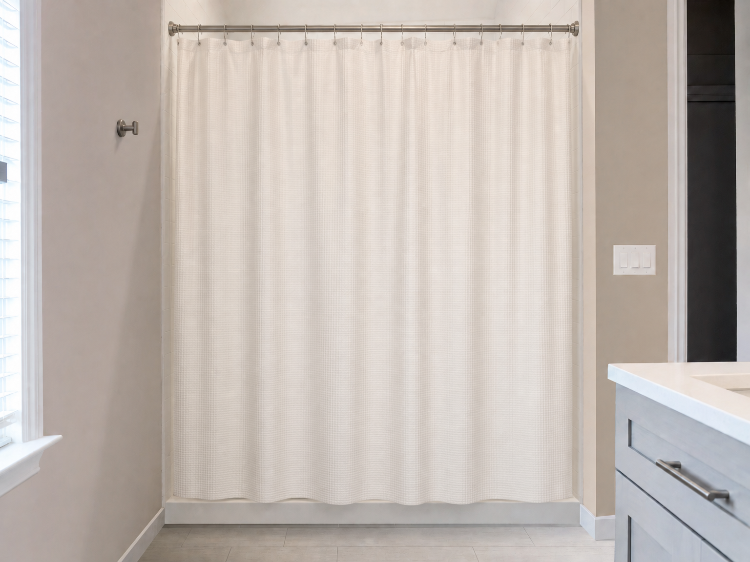 Shower before glass door installation