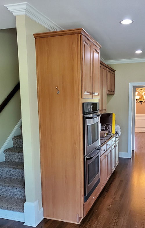 Matthews kitchen before refacing — original dated cabinets